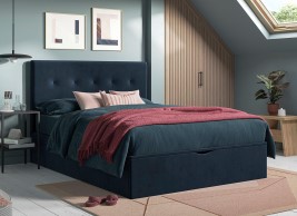 Haan Velvet-Finish Ottoman Bed Frame