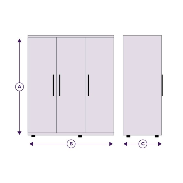 Emden 3 Door Hinged Wardrobe second priority image