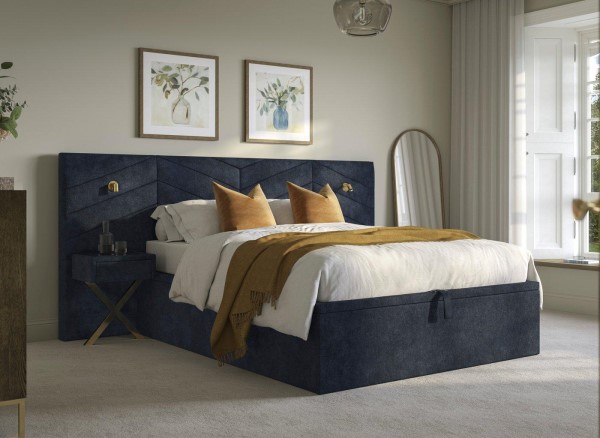 Buy Saffron Upholstered Ottoman Bed Frame With Bedside Tables Today With Free Delivery